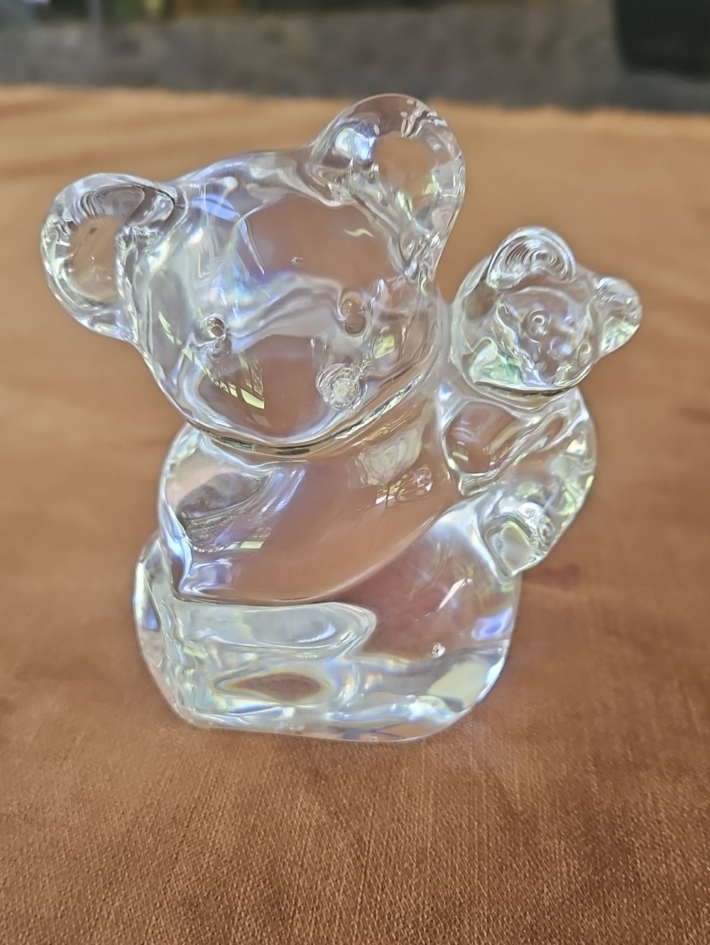 Orrefors Crystal Bear With Baby
